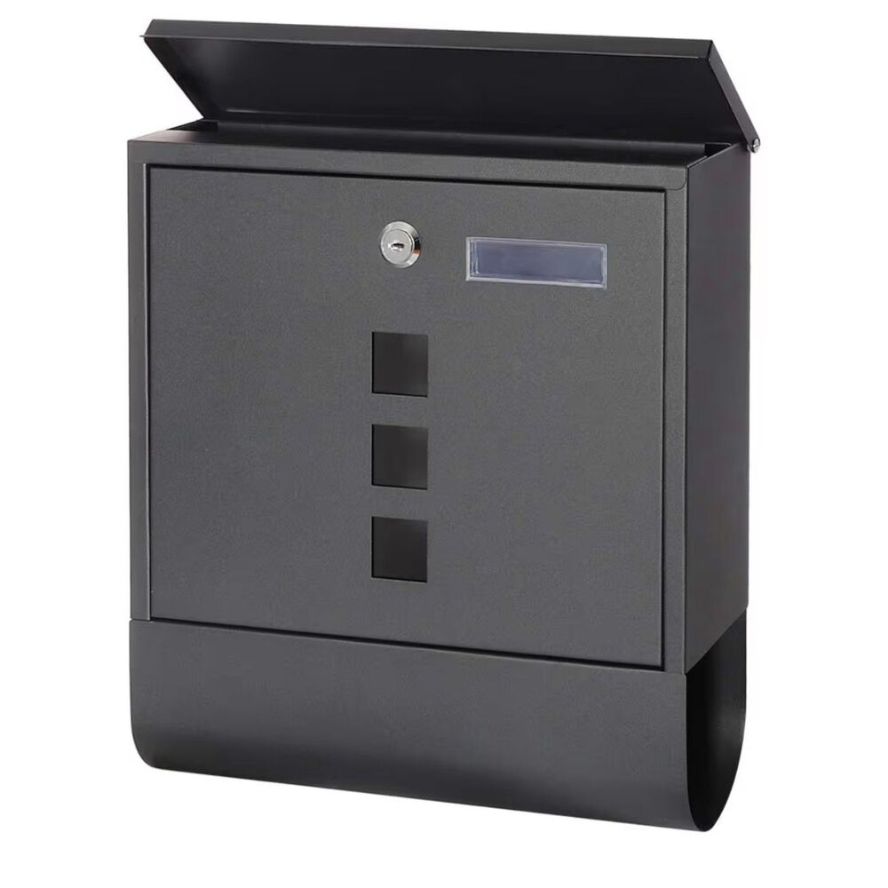 NEW Locking Mailbox Wall Mount & Secure Key Lock and Newspaper Compartment NIB